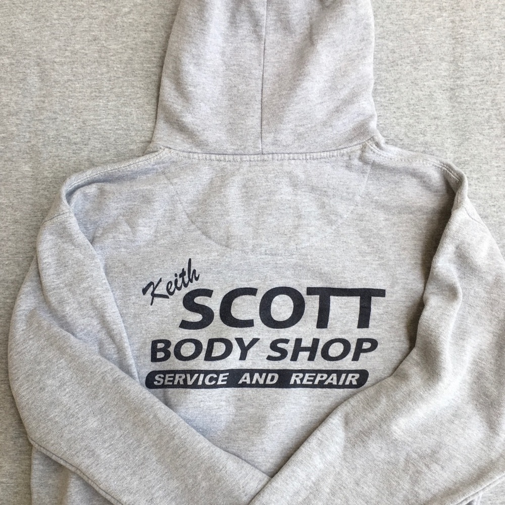 Keith Scott body shop hoodie from One Tree Hill